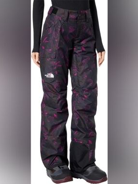 NWT The North Face Women’s Black with Magenta Print Snow Pants